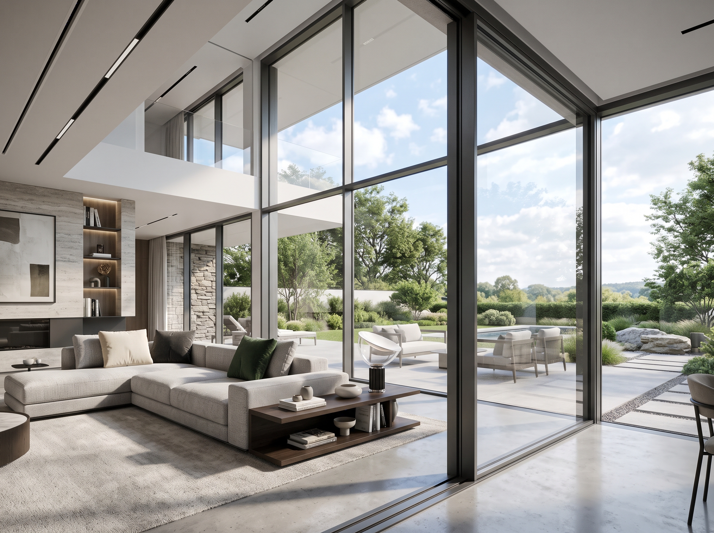 Infissi Alluminio Taglio Termico Render 3D